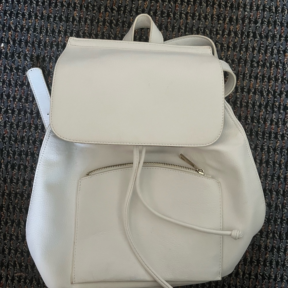 Forever21 White Drawstring Backpack
